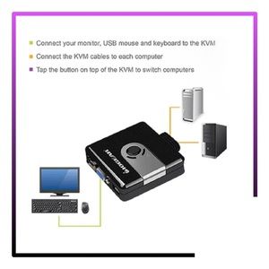 IOGEAR 2-Port Compact USB VGA KVM